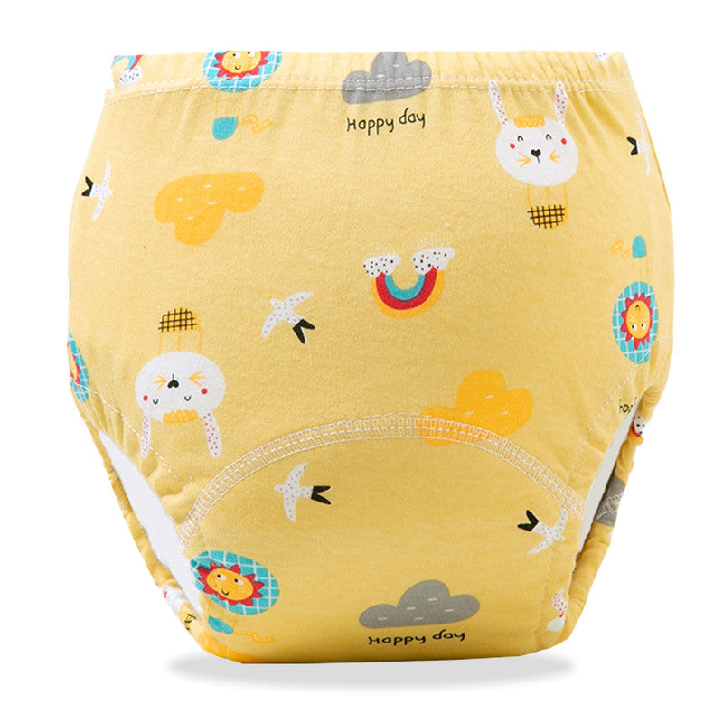 Waterproof Breathable Cotton Potty Training Pants for Babies (Yellow Animal)