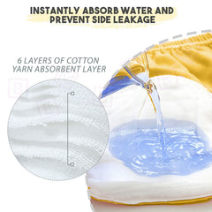 Waterproof Breathable Cotton Potty Training Pants for Babies (Yellow Animal)