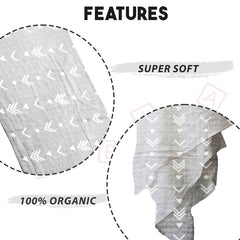 Bamboo Muslin Swaddle Wrap/Blanket for Baby 120X110 (Grey)