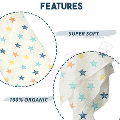 Bamboo Muslin Swaddle Wrap/Blanket for Baby 120X110 (Multi)