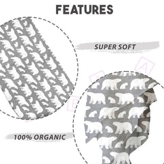 Bamboo Muslin Swaddle Wrap/Blanket for Baby 120X110 (White)