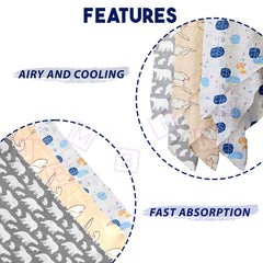 Muslin Baby Burp Cloths 60 X 60cm Blanket for Newborn (White)