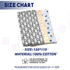 Muslin Baby Burp Cloths 60 X 60cm Blanket for Newborn (White)