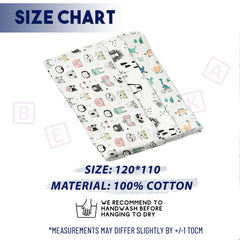 Muslin Baby Burp Cloths 60 X 60cm Blanket for Newborn (Multi)