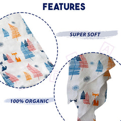 Bamboo Muslin Swaddle Wrap/Blanket for Baby 120X110 (Multi)