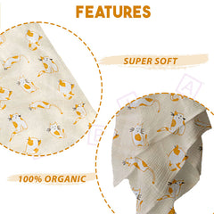 Bamboo Muslin Swaddle Wrap/Blanket for Baby 120X110 (Peach)