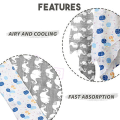 Bamboo Muslin Swaddle Wrap/Blanket for Baby 120X110 (Blue)