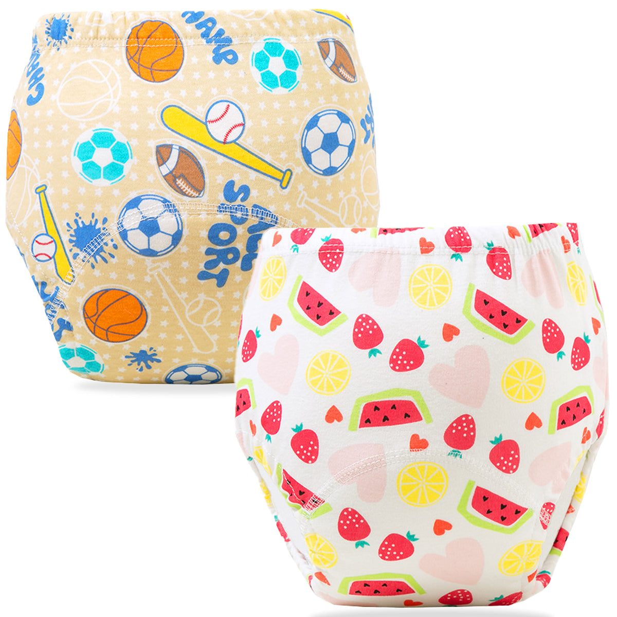 Waterproof Breathable Cotton Potty Training Pants for Babies (Set of 2)