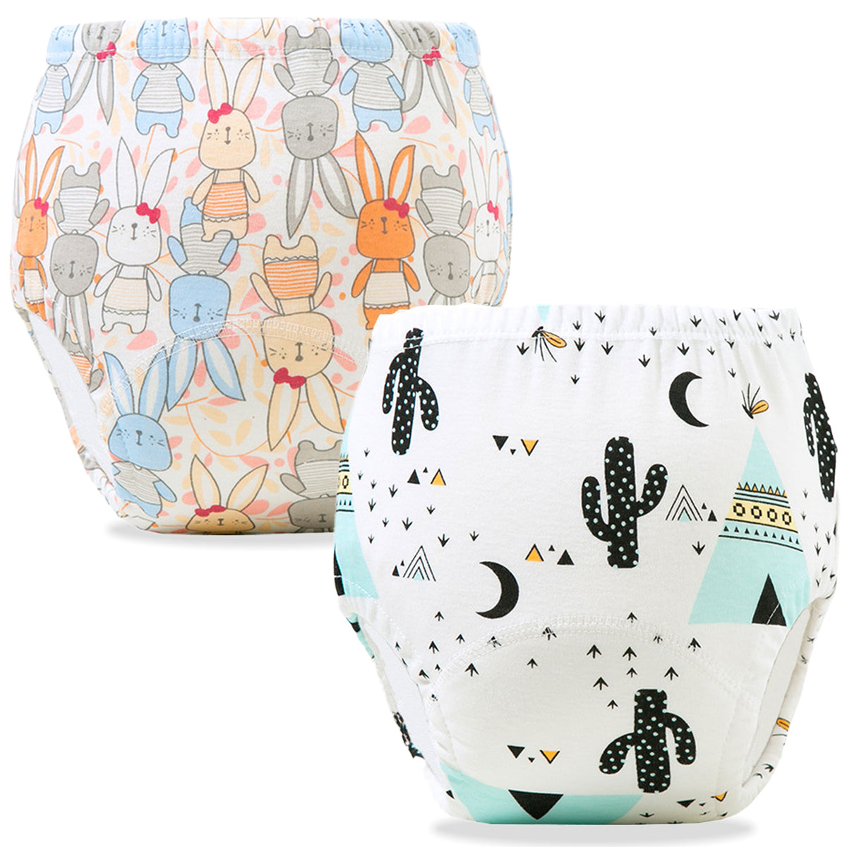 Waterproof Breathable Cotton Potty Training Pants for Babies (Set of 2)