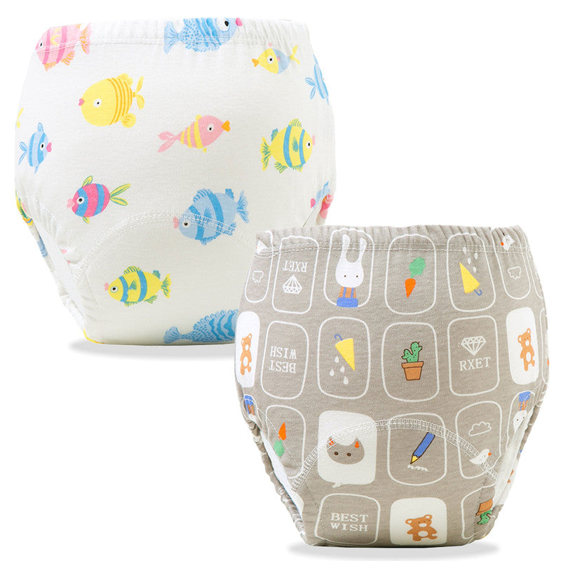 Waterproof Breathable Cotton Potty Training Pants for Babies (Set of 2)