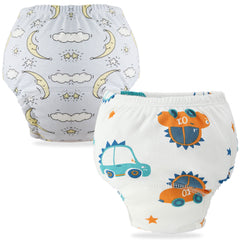 Waterproof Breathable Cotton Potty Training Pants for Babies (Set of 2)