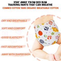 Waterproof Breathable Cotton Potty Training Pants for Babies (Set of 3)