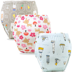 Waterproof Breathable Cotton Potty Training Pants for Babies (Set of 3)