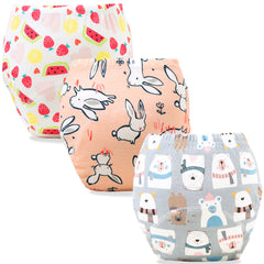 Waterproof Breathable Cotton Potty Training Pants for Babies (Set of 3)