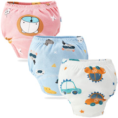 Waterproof Breathable Cotton Potty Training Pants for Babies (Set of 3)