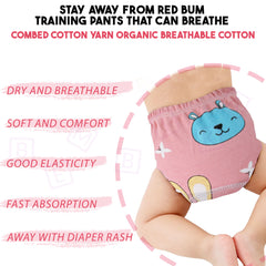 Waterproof Breathable Cotton Potty Training Pants for Babies (Set of 3)
