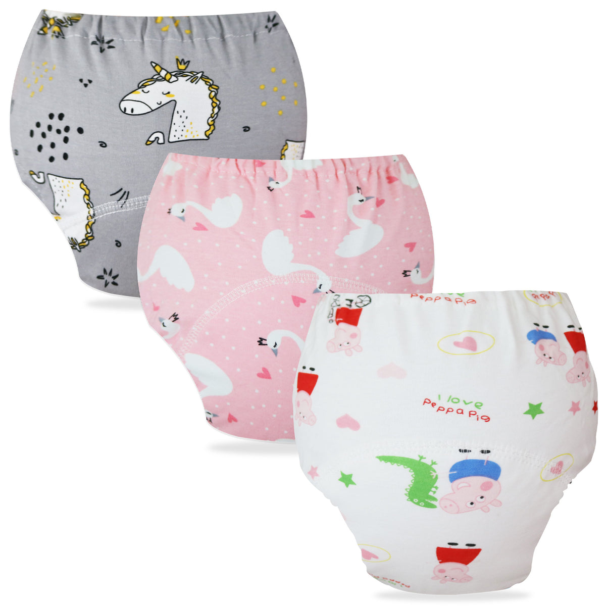 Waterproof Breathable Cotton Potty Training Pants for Babies (Set of 3)