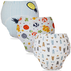 Waterproof Breathable Cotton Potty Training Pants for Babies (Set of 3)