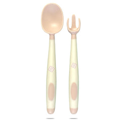 Baby Spoon and fork Set for Baby Feeding (Cream Brown)