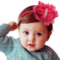 Baby Headband for Baby Hair Accessories for infant (Dark Pink)