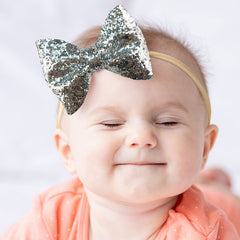 Baby Headband for Baby Hair Accessories for infant (Silver)