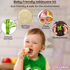 Baby Feeding Essential Baby Dinner Set Infant Training Eating Utensils-Butterfly