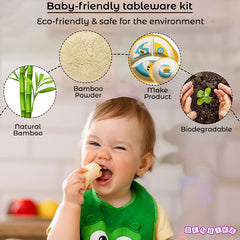Baby Feeding Essential Baby Dinner Set Infant Training Eating Utensils-Honey Bee