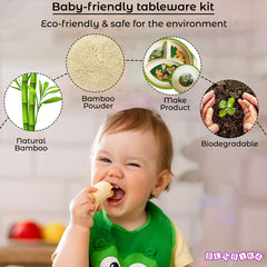 Baby Feeding Essential Baby Dinner Set Infant Training Eating Utensils-Jungle Theme