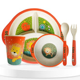 Baby Feeding Essential Baby Dinner Set Infant Training Eating Utensils-Lion