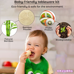 Baby Feeding Essential Baby Dinner Set Infant Training Eating Utensils-Lion