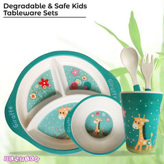 Baby Feeding Essential Baby Dinner Set Infant Training Eating Utensils-Giraffe