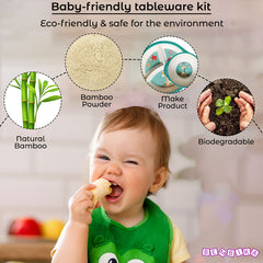 Baby Feeding Essential Baby Dinner Set Infant Training Eating Utensils-Giraffe