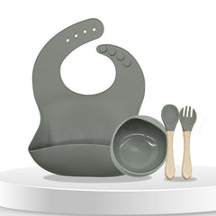 Baby Feeding Essential Baby Dinner Set Infant Training Eating Utensils-Sage