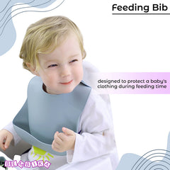 Baby Feeding Essential Baby Dinner Set Infant Training Eating Utensils-Stone Blue