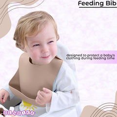 Baby Feeding Essential Baby Dinner Set Infant Training Eating Utensils-Brown