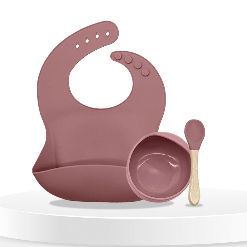 Baby Feeding Essential Baby Dinner Set Infant Training Eating Utensils-Rosewood