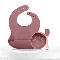 Baby Feeding Essential Baby Dinner Set Infant Training Eating Utensils-Rosewood