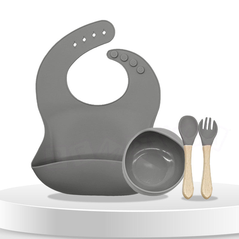 Baby Feeding Essential Baby Dinner Set Infant Training Eating Utensils-White