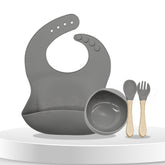 Baby Feeding Essential Baby Dinner Set Infant Training Eating Utensils-White