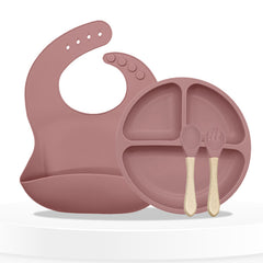 Baby Feeding Essential Baby Dinner Set Infant Training Eating Utensils-Pink