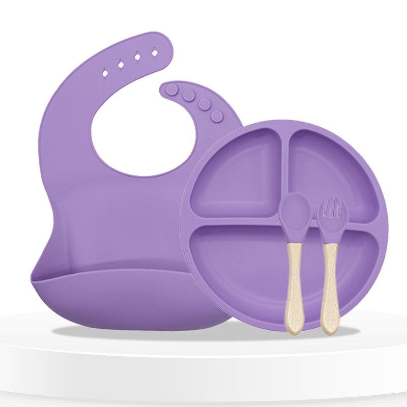 Baby Feeding Essential Baby Dinner Set Infant Training Eating Utensils-Purple