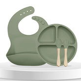 Baby Feeding Essential Baby Dinner Set Infant Training Eating Utensils-Sage