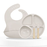 Baby Feeding Essential Baby Dinner Set Infant Training Eating Utensils-off White