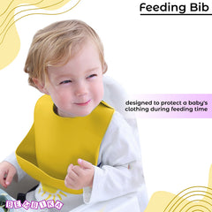 Baby Feeding Essential Baby Dinner Set Infant Training Eating Utensils-Yellow