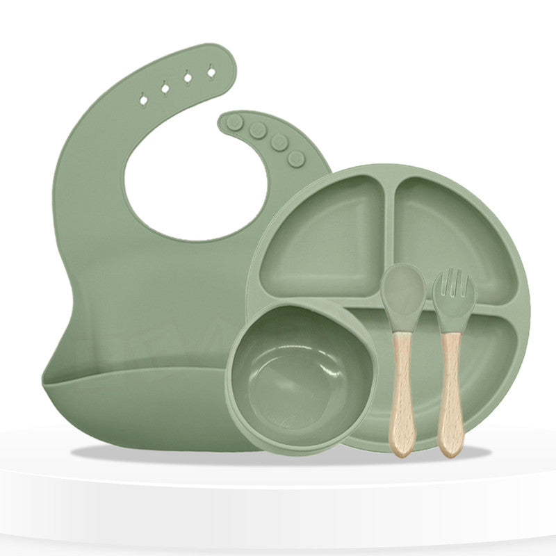 Baby Feeding Essential Baby Dinner Set Infant Training Eating Utensils-Sage