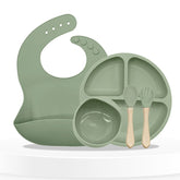Baby Feeding Essential Baby Dinner Set Infant Training Eating Utensils-Sage