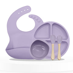 Baby Feeding Essential Baby Dinner Set Infant Training Eating Utensils-Purple