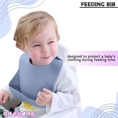 Baby Feeding Essential Baby Dinner Set Infant Training Eating Utensils-Sky Blue