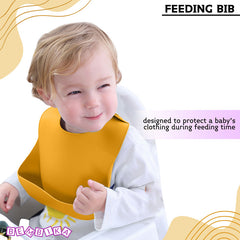 Baby Feeding Essential Baby Dinner Set Infant Training Eating Utensils-Yellow