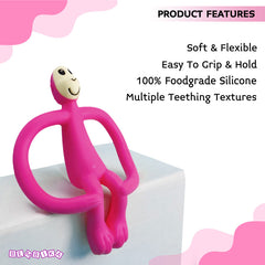 BPA Free Silicone Teething Toy for Baby (Dark Pink)